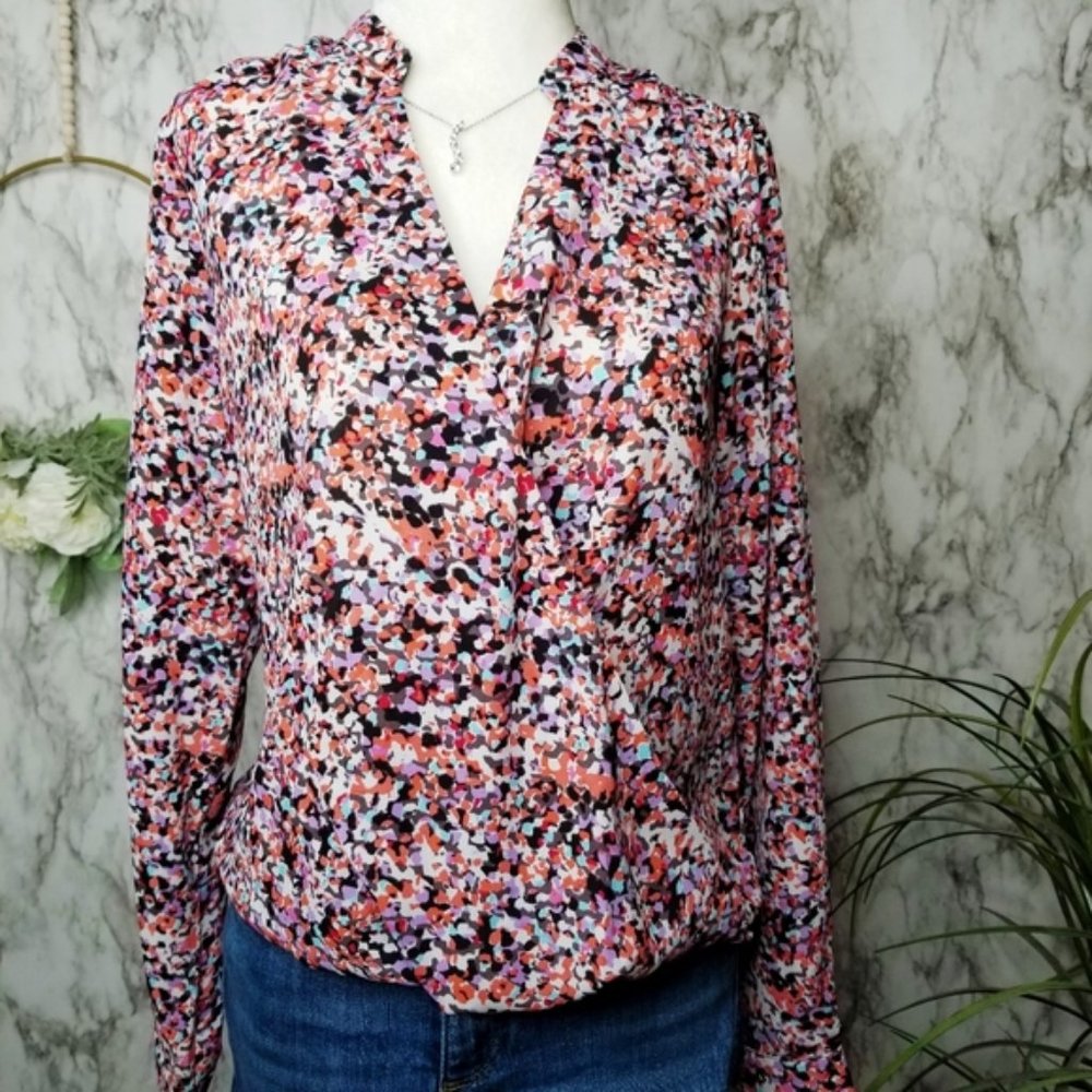 New with tags The Limited Wrap Blouse Confetti print Size XS
